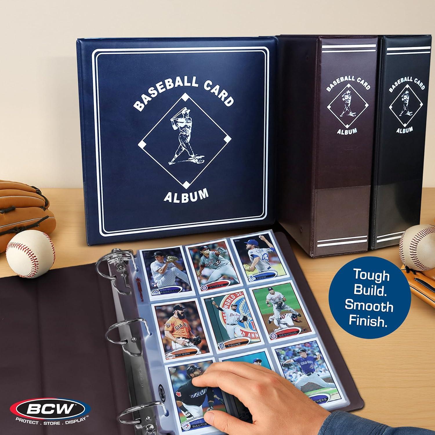 image:imageBCW Supplies 3 Baseball Album Burgundy Durable Binder for 90 Baseball Cards Ideal for Collectors Storage and Card Protection 2 Pack2 Pack