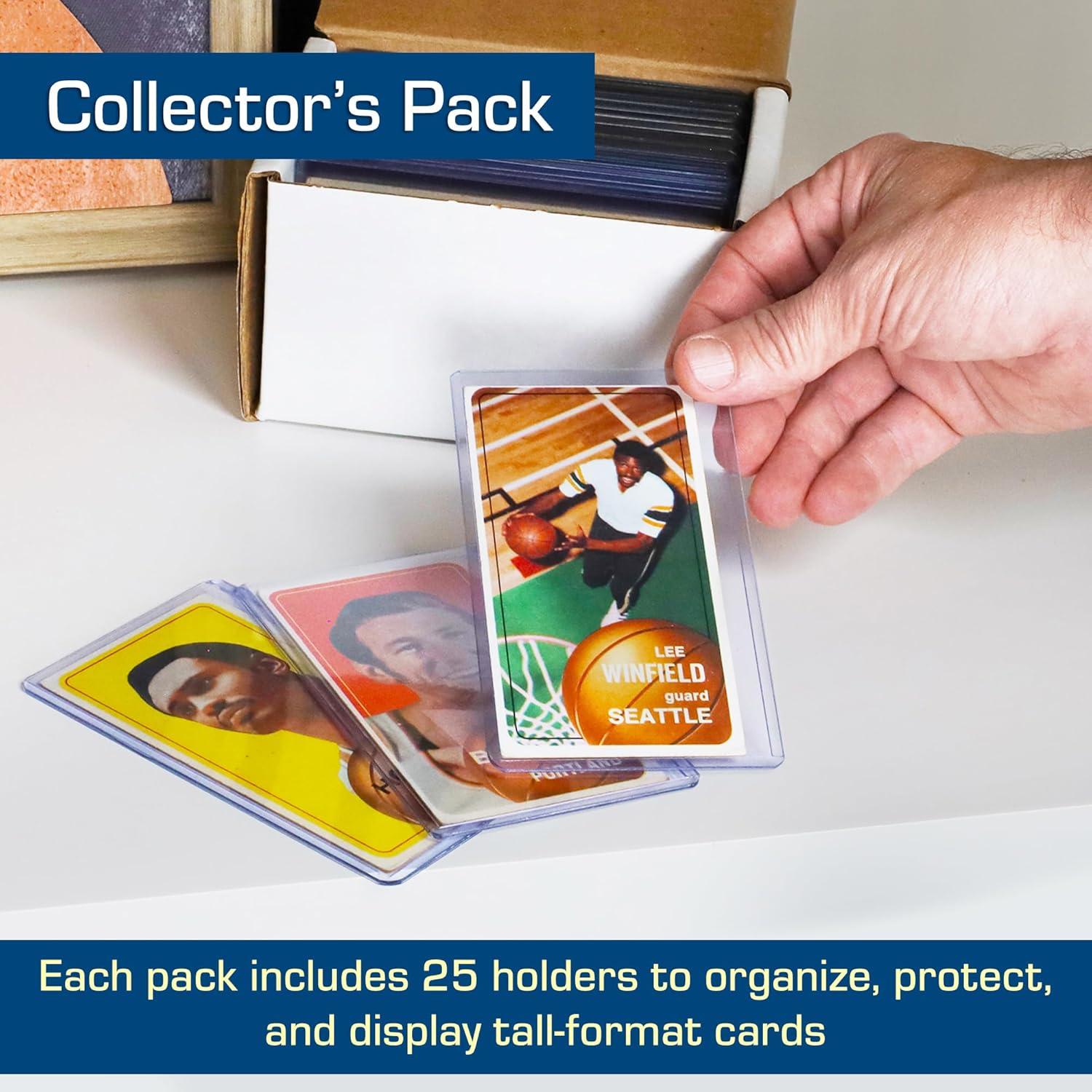 image:imageBCW Tall Card Topload Holders 25 Pack Premium Top Loaders for Sports Trading Cards Fits Tall Basketball Football Widevision Cards Clear Rigid Toploader Card Protectors
