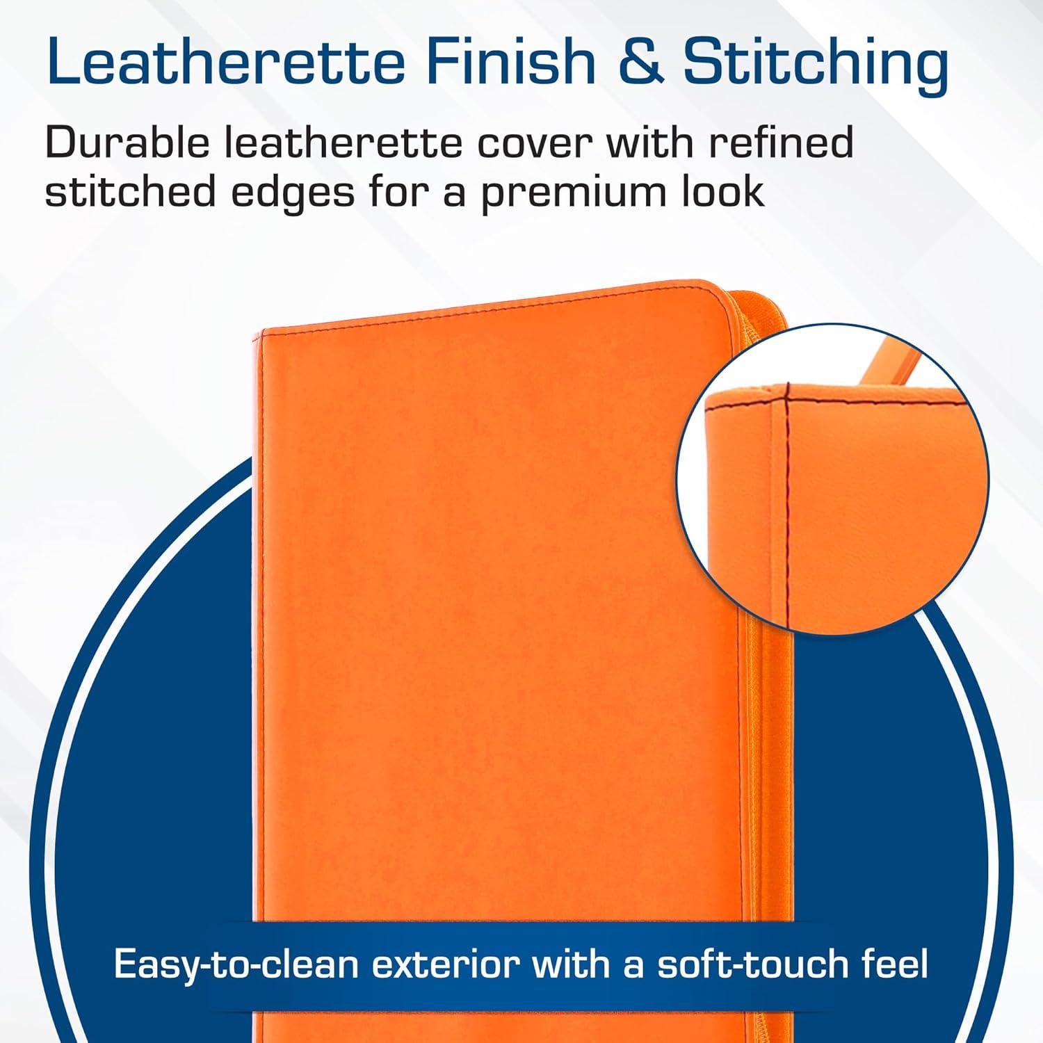 image:imageBCW ZFolio 9Pocket LX Album Orange Secure Zipper Card Organizer Premium Leatherette Card Collection Binder Trading Card Binder for Pokemon MTG Sport Cards and More
