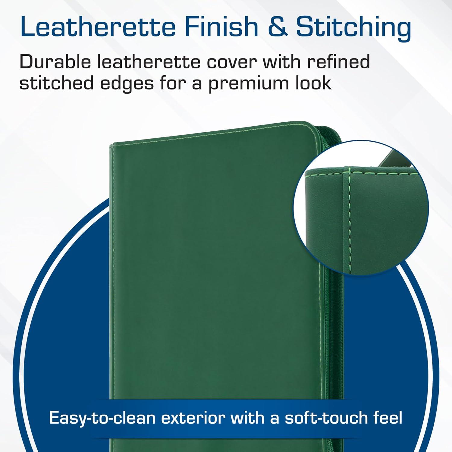 image:imageBCW ZFolio 9Pocket LX Album Purple Secure Zipper Card Organizer Premium Leatherette Card Collection Binder Trading Card Binder for Pokemon MTG Sport Cards and MoreGreen