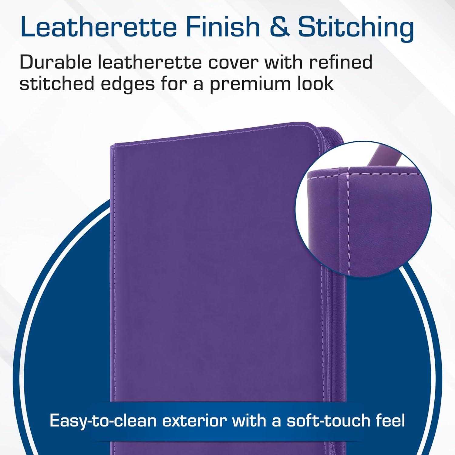 image:imageBCW ZFolio 9Pocket LX Album Purple Secure Zipper Card Organizer Premium Leatherette Card Collection Binder Trading Card Binder for Pokemon MTG Sport Cards and MorePurple