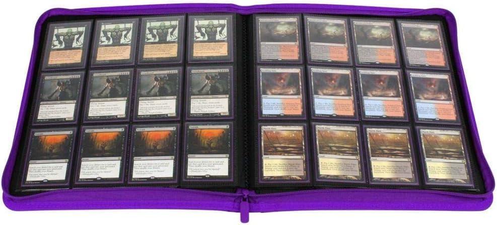 image:imageBCW ZFolio LX Zipper Portfolio 12Pocket Playset Album Premium Purple Leatherette Secure Zipper Holds 480 Cards Trading Card Storage and Organizer