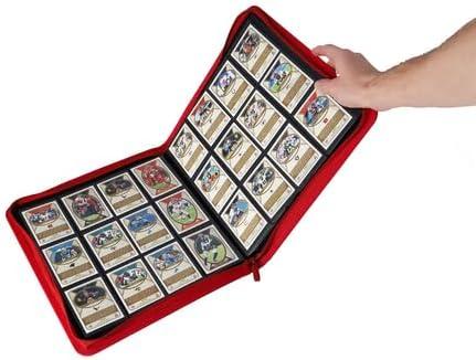 image:imageBCW ZFolio LX Zipper Portfolio Premium Red Leatherette 12Pocket Playset Album Secure Zipper 480 Card Capacity Card Collectors Dream Card Organizer Trading Card Storage