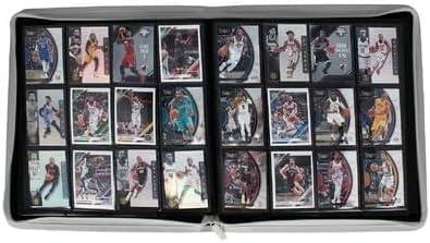 image:imageBCW ZFolio LX Zipper Portfolio Premium White Leatherette 12Pocket Playset Album Secure Zipper 480 Card Capacity Card Collectors Dream Card Organizer Trading Card Storage