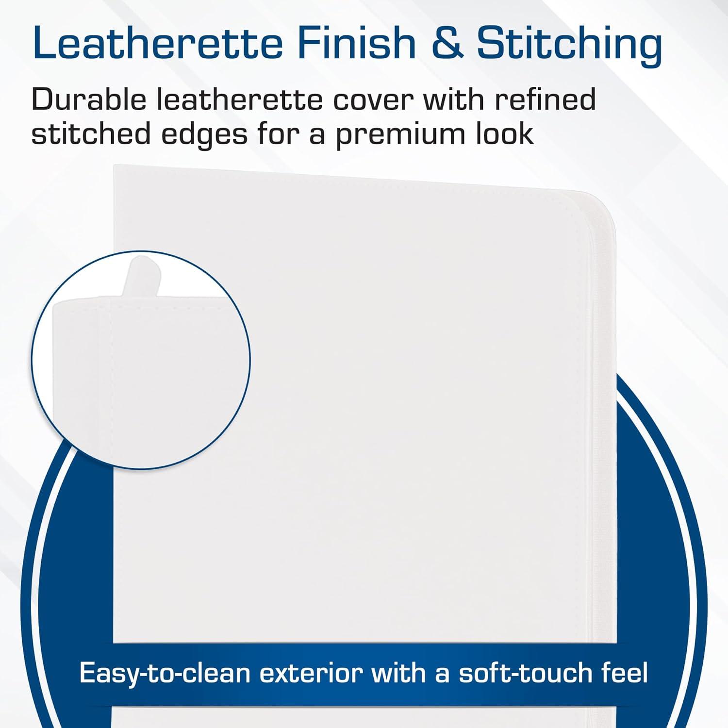 image:imageBCW ZFolio LX Zipper Portfolio Premium White Leatherette 12Pocket Playset Album Secure Zipper 480 Card Capacity Card Collectors Dream Card Organizer Trading Card Storage
