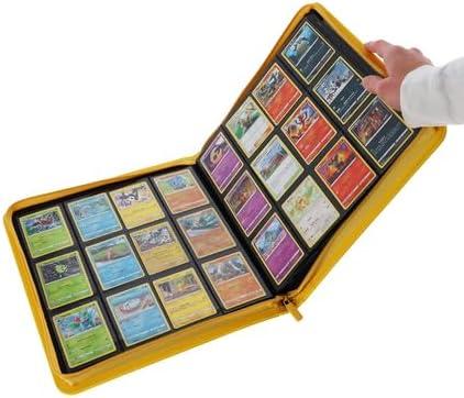 image:imageBCW ZFolio LX Zipper Portfolio Premium Yellow Leatherette 12Pocket Playset Album Secure Zipper 480 Card Capacity Card Collectors Dream Card Organizer Trading Card Storage