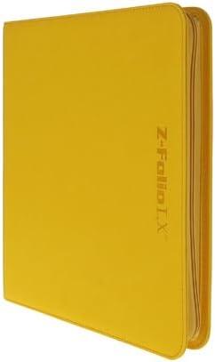 image:imageBCW ZFolio LX Zipper Portfolio Premium Yellow Leatherette 12Pocket Playset Album Secure Zipper 480 Card Capacity Card Collectors Dream Card Organizer Trading Card Storage