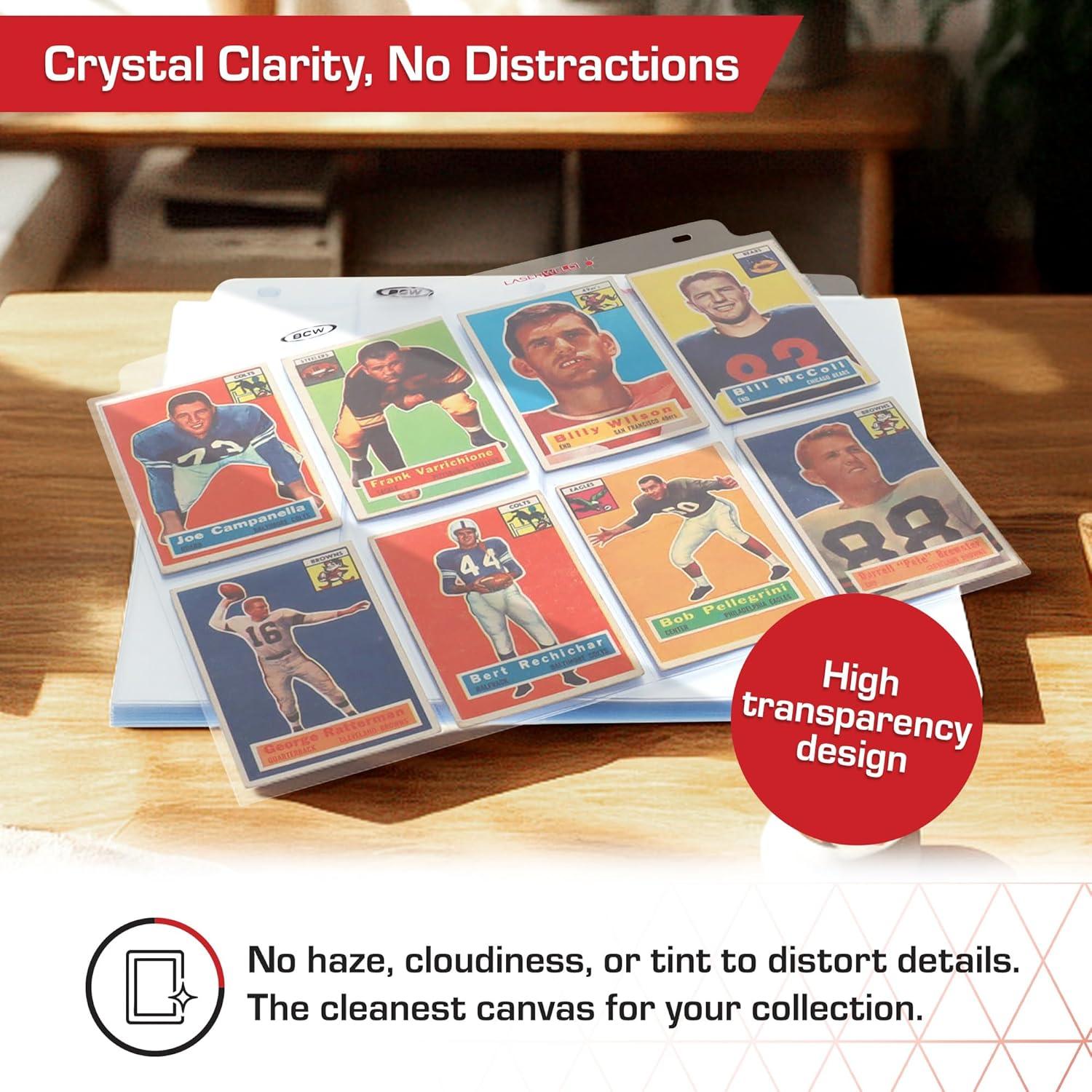 image:imageLaserWeld 8Pocket Binder Card Sleeves  Card Pages for Binders  Card Sheets for Binder  Card Sleeve Pages for Vintage Sports Cards 19481985  AcidFree ArchivalGrade  100 Pack100 Pack