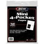 50 Pages of BCW Pro 4-Pocket Mini Page (Poly Bagged Pack of 50 – 3 Ring Holes) for Baseballl & Other Sports Trading Cards