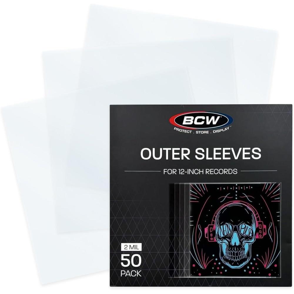 image:imageBCW 12Inch Outer Sleeves 50 Pack Clear 2 Mil Polypropylene AcidFree Archival Quality for 33 13 RPM Album Covers Ideal for Collectors2 Mil Thickness