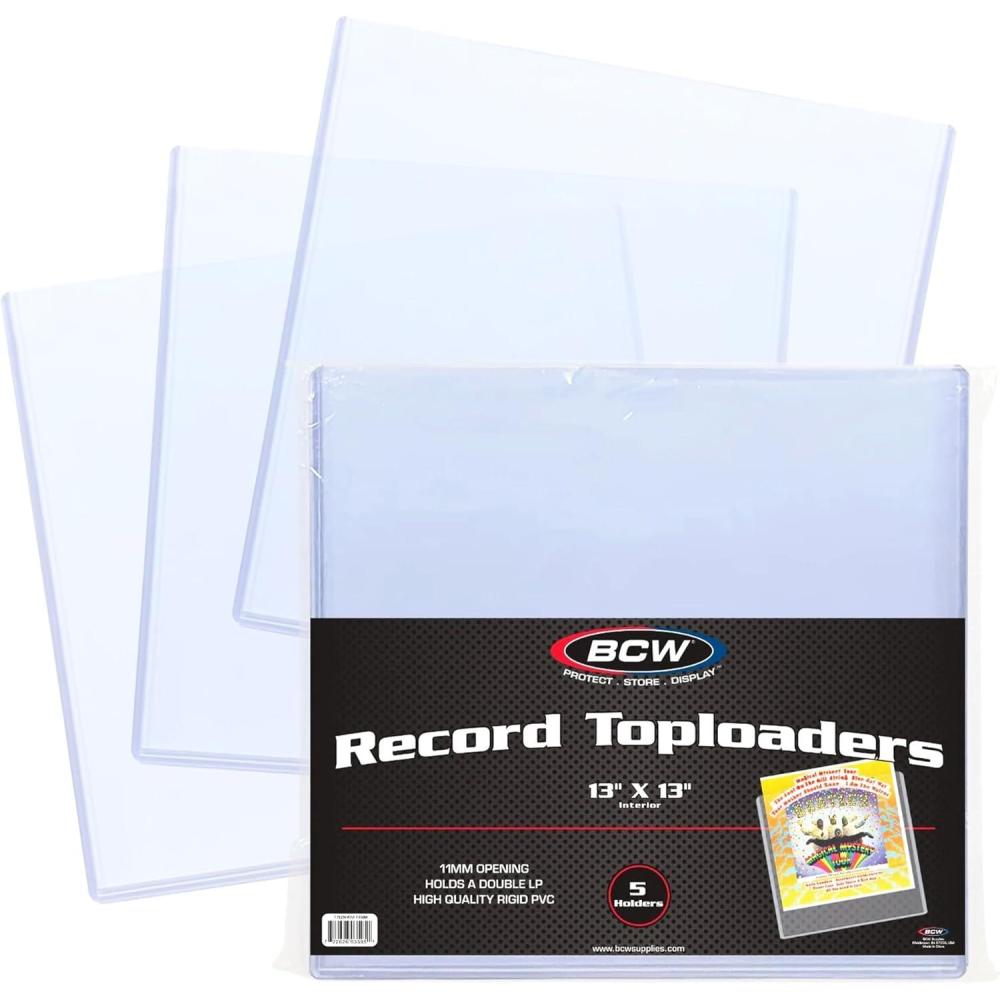 image:imageBCW 12Inch Vinyl Record Topload Holder  5 Pack  11MM Thick  Rigid PVC Double LP Album Protector  Compatible with Record Sleeves and Bags  Essential Vinyl Album Storage and Display Solution