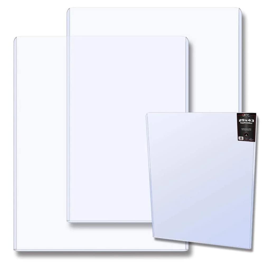 image:imageBCW 29X43 Topload Holder for Trading Cards  Rigid PVC Card Protector  Open on Short Side  Holds 29x43 Photographs Prints Documents and Uncut Sheets  HighQuality Protection for Trading Cards