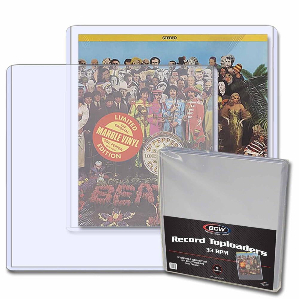 image:imageBCW 33 RPM Record Topload Holder Durable Vinyl Record Protector for 12 LPs Clear Polypropylene Sleeves Holds Single 33 Albums ArchivalGrade Record Storage Open LongSide Design