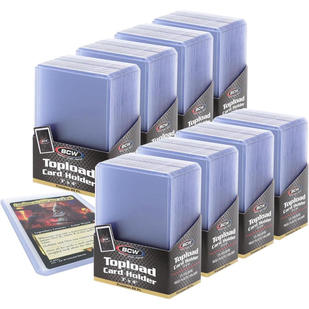 image:imageBCW 3x4 Standard Topload Card Holders 200 Pack Rigid Toploaders for Cards Standard Trading Card Toploaders for Baseball Pokmon MTG Sports Cards Holds Up to 20 ptPremium