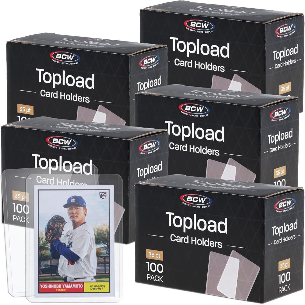 image:imageBCW 3x4 Standard Topload Card Holders  500 Pack  Top Loaders for Cards  Rigid Card Protector  Fits Standard Size Cards Up to 20pt