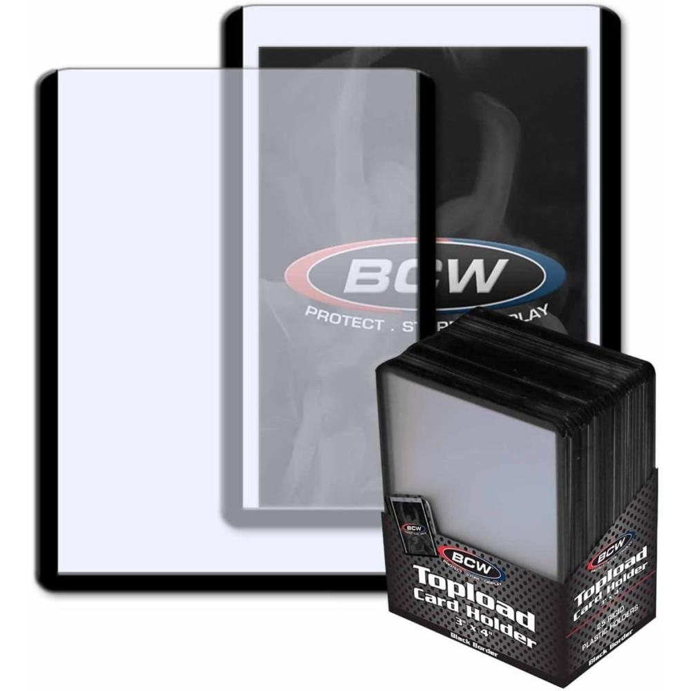 image:imageBCW 3x4 Topload Card Holder  Black Border  25 Pack  Premium Quality Rigid PVC Protector for Standard Size Trading Cards  Card Holders for Sports Cards MTG Pokemon and More BlackBlack