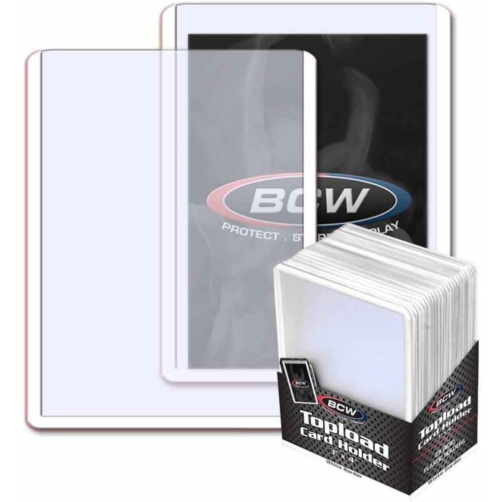 image:imageBCW 3x4 Topload Card Holder  Black Border  25 Pack  Premium Quality Rigid PVC Protector for Standard Size Trading Cards  Card Holders for Sports Cards MTG Pokemon and More BlackWhite