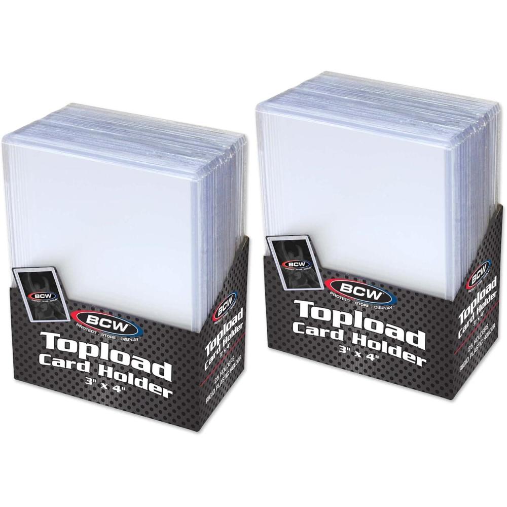 image:imageBCW 3x4 Topload Card Holder  Standard  50ct  Rigid PVC Trading Card Protection for Baseball Cards Football Cards and Trading Cards Like Pokmon and MTG  Holds Cards Up to 20pts