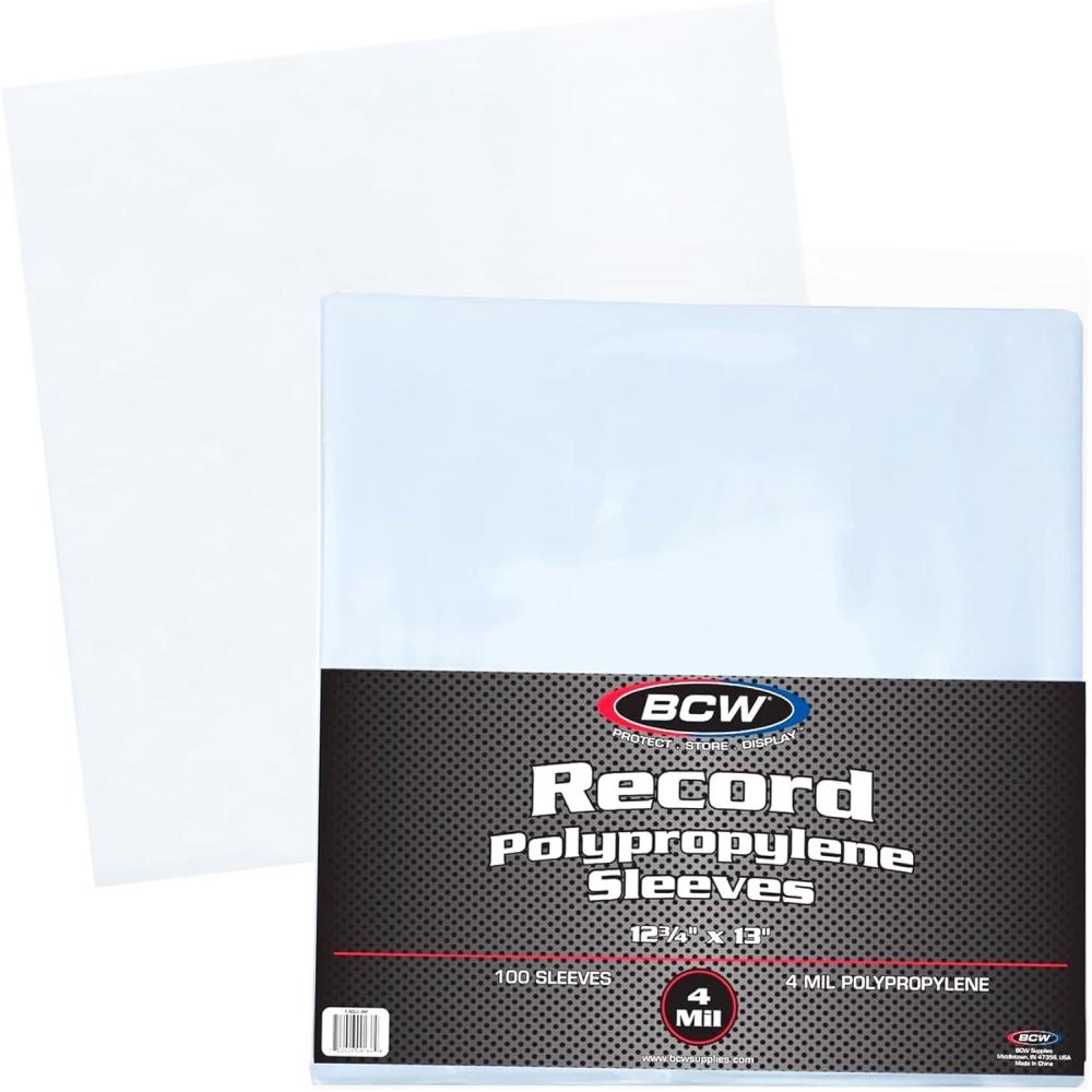 image:imageBCW 4 Mil Record Sleeves 12 Inch  100 ct  Clear Polypropylene Vinyl Album Protectors for 33 13 RPM  Archival Quality AcidFree  Premium Outer Sleeves for Storage of Your Vinyl Collection