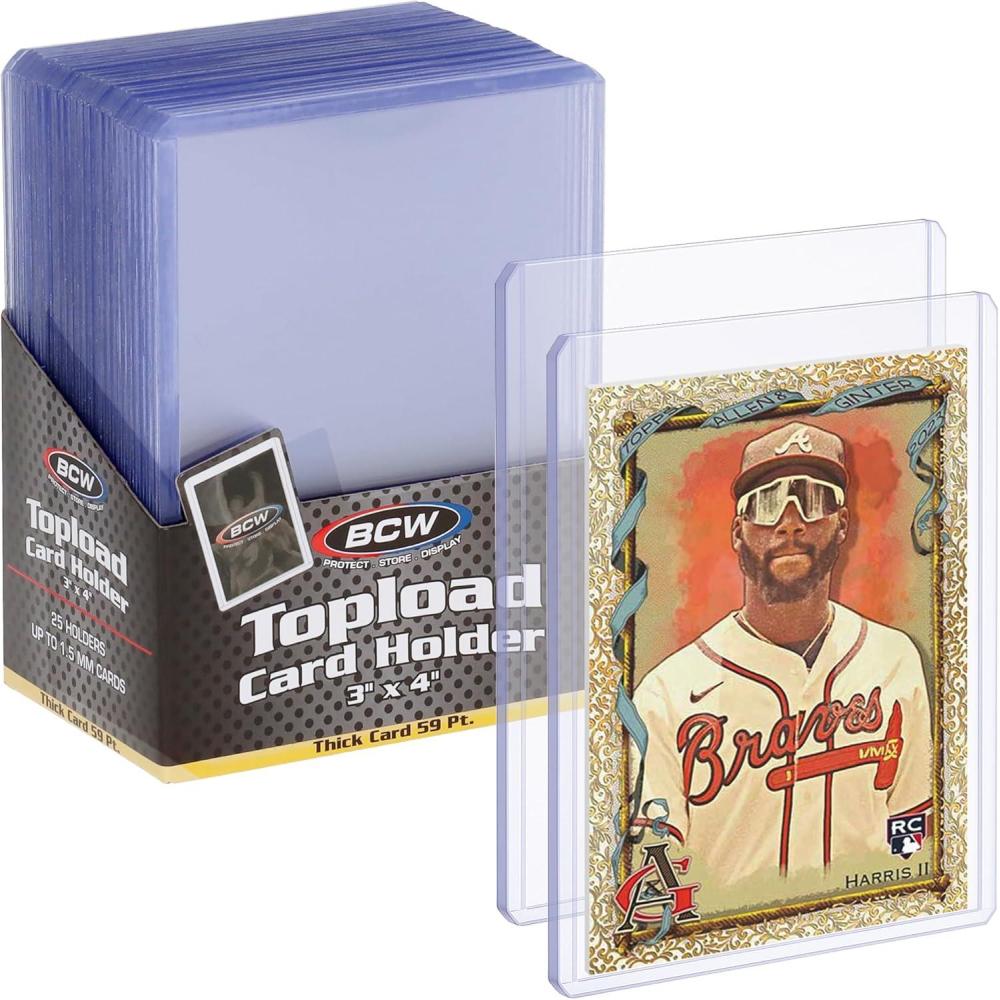 image:imageBCW 59 PT Thick Card Top Loaders  Protective Thick Toploaders for Trading Cards Up to 59PT  Rigid Card Toploader for Memorabilia amp Collectibles  100 Pack