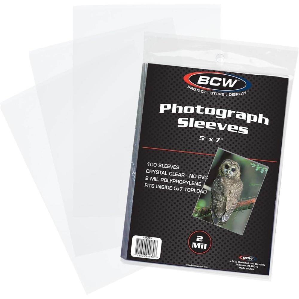 image:imageBCW 5x7 Photo Sleeves 300 ct Acid Free No PVC Soft Clear Plastic Photo Sleeves Archival Quality Fits 5x7 Photos amp BCW 5x7 Toploaders