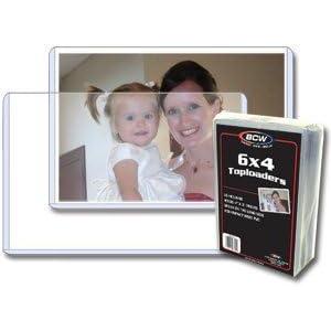 BCW 6×4 Topload Holder | Premium 4×6 Photo & Postcard Sleeves | Open Long Side | Rigid PVC Protection | 25 Pack | Safe Clear Plastic for Photos, Cards & Prints | Top Quality 4×6 Sleeves