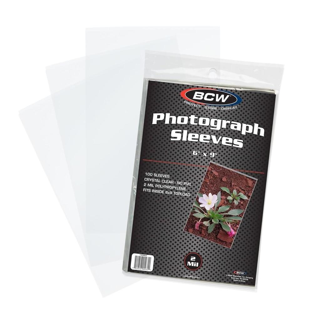 image:imageBCW 6x9 Photo Sleeves 100 ct AcidFree No PVC Crystal Clear Polypropylene Archival Storage for 6x9 Photos amp Postcards