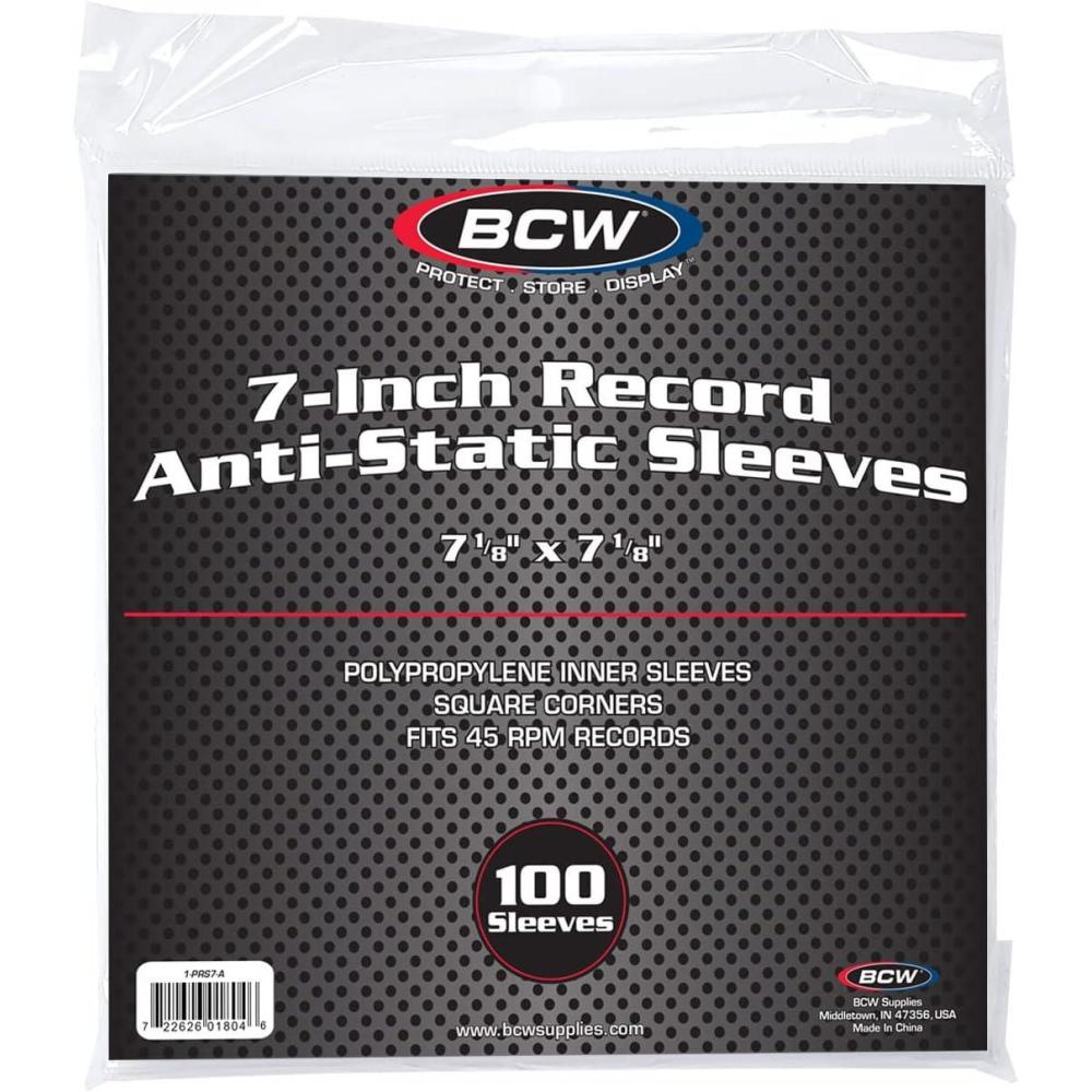 image:imageBCW AntiStatic Polypropylene 7inch Record Inner Sleeve  100 Count  AcidFree Protection for Vinyl Scratch Scuff amp Dust Prevention for Vintage Records