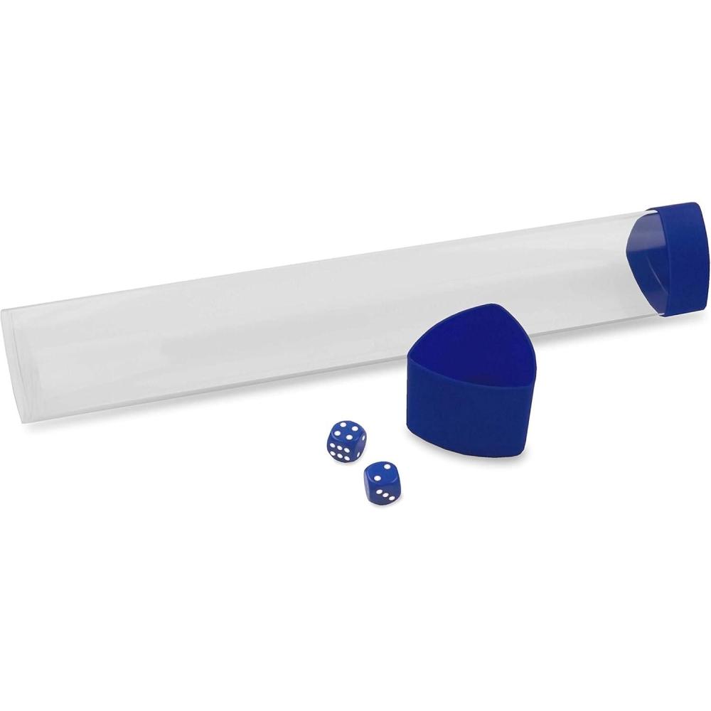 image:imageBCW Blue Playmat Tube with Dice Cap Includes 2 Free Dice TriOval Design Prevents Rolling Oversized Cap for Storage Durable Plastic Tube for MTG TCG Playmats and Game MatsBlue