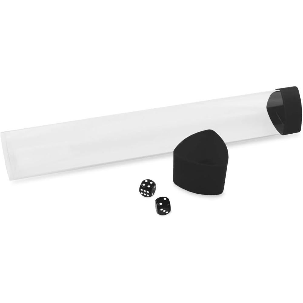 image:imageBCW Blue Playmat Tube with Dice Cap Includes 2 Free Dice TriOval Design Prevents Rolling Oversized Cap for Storage Durable Plastic Tube for MTG TCG Playmats and Game MatsBlack