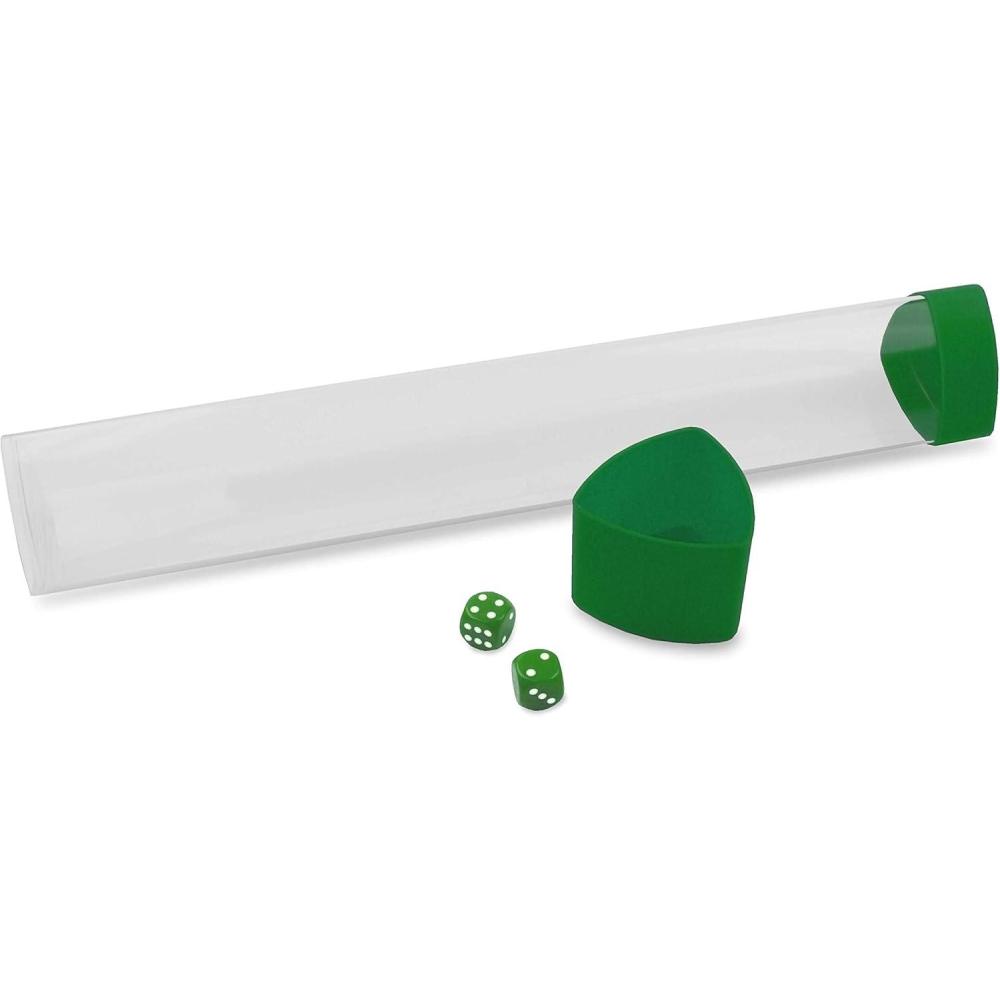 image:imageBCW Blue Playmat Tube with Dice Cap Includes 2 Free Dice TriOval Design Prevents Rolling Oversized Cap for Storage Durable Plastic Tube for MTG TCG Playmats and Game MatsGreen