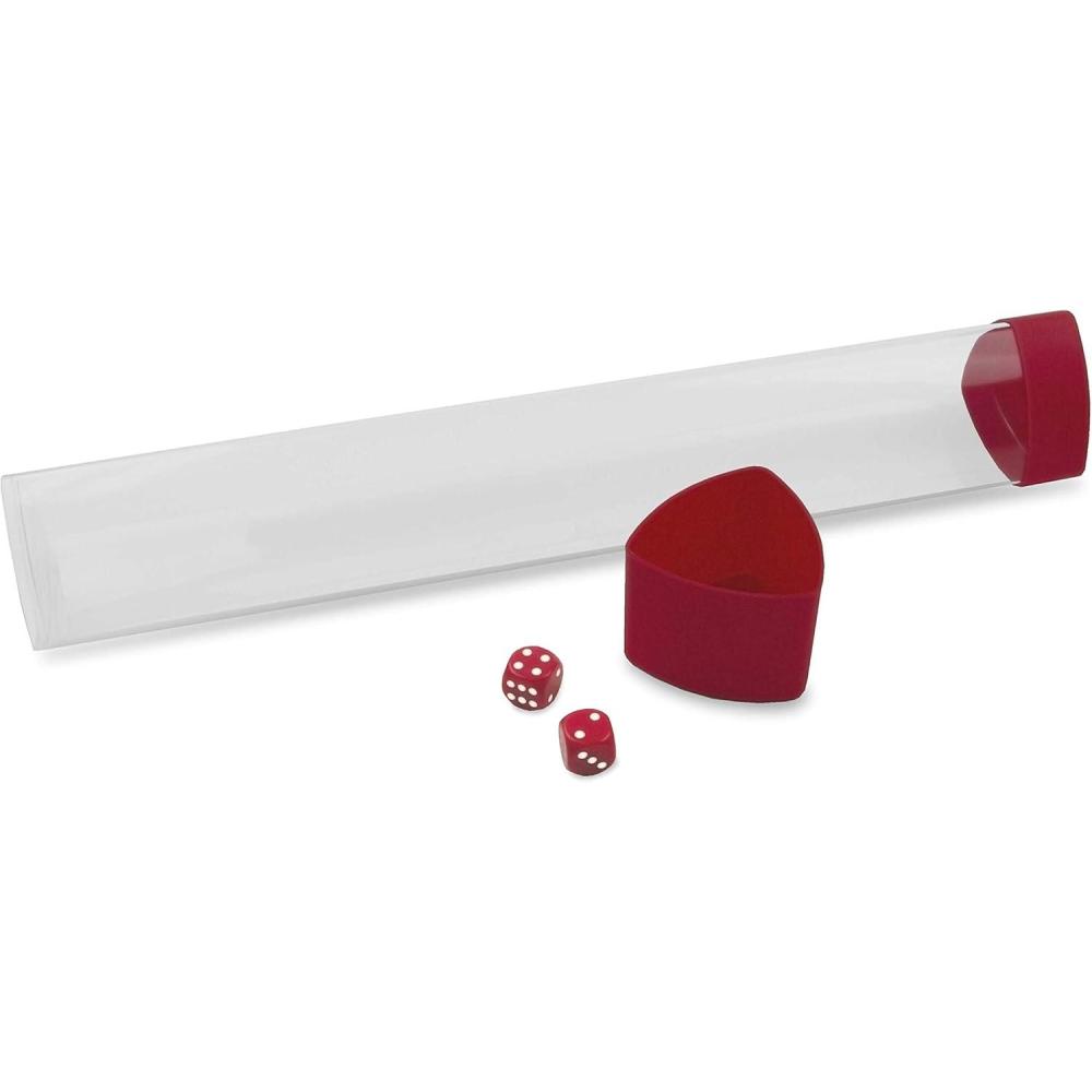 image:imageBCW Blue Playmat Tube with Dice Cap  Includes 2 Free Dice  TriOval Design Prevents Rolling  Oversized Cap for Storage  Durable Plastic Tube for MTG TCG Playmats and Game MatsRed