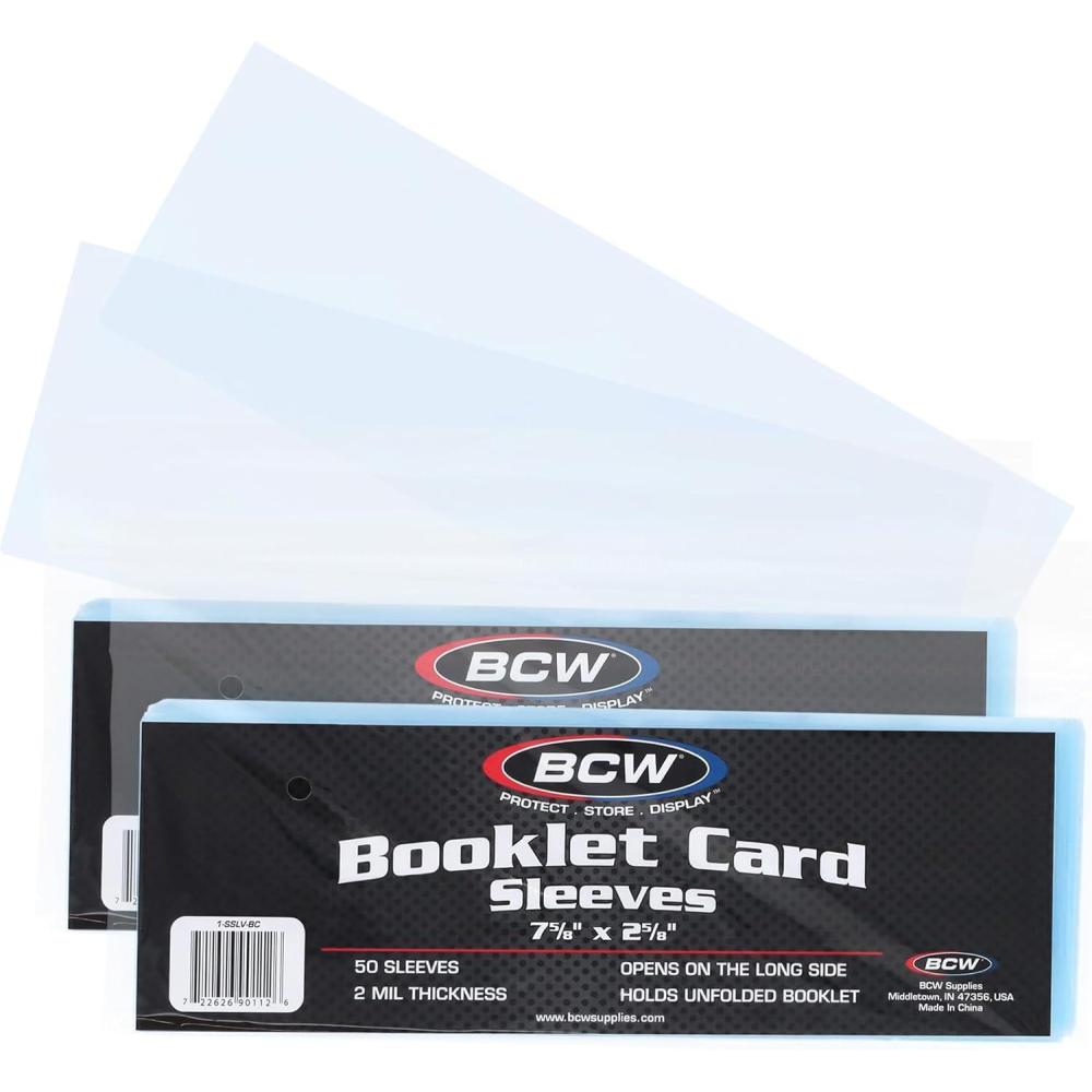 image:imageBCW Booklet Card Sleeves 50 Pack Crystal Clear Polypropylene Sleeves for Ultimate Preservation and Display 7 38 x 2 58 Inches AcidFree Protection for Trading Card Booklets100 Sleeves