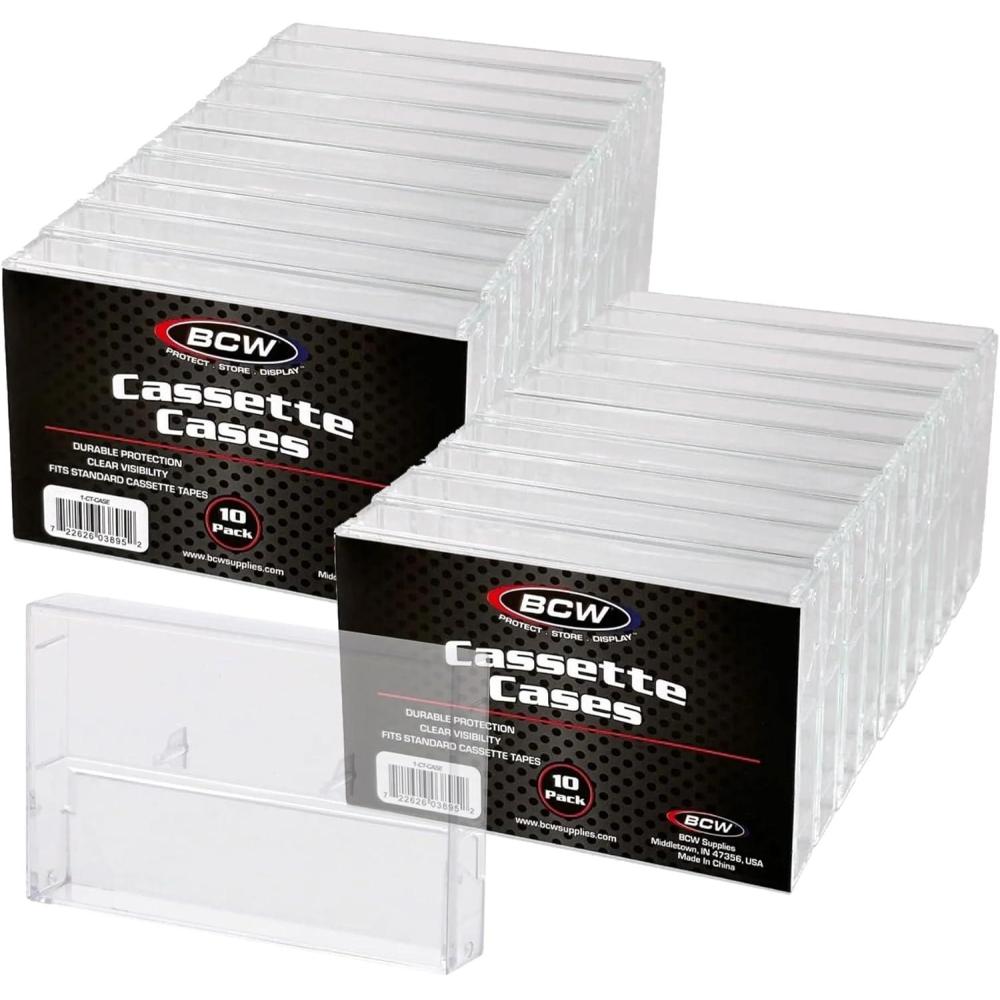 image:imageBCW Cassette Tape Cases  20 Pack Clear  Replacement Audio Cassette Cases  Protect amp Store Standard Cassette Tapes  Durable Plastic Storage for Music amp Blank Tapes20 Pack