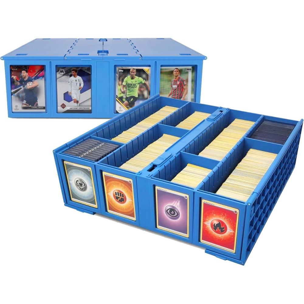image:imageBCW Collectible Card Bin Blue Holds 3200 Cards Includes 4 Dividers Storage for Pokmon MTG amp Sports Cards2 Pack