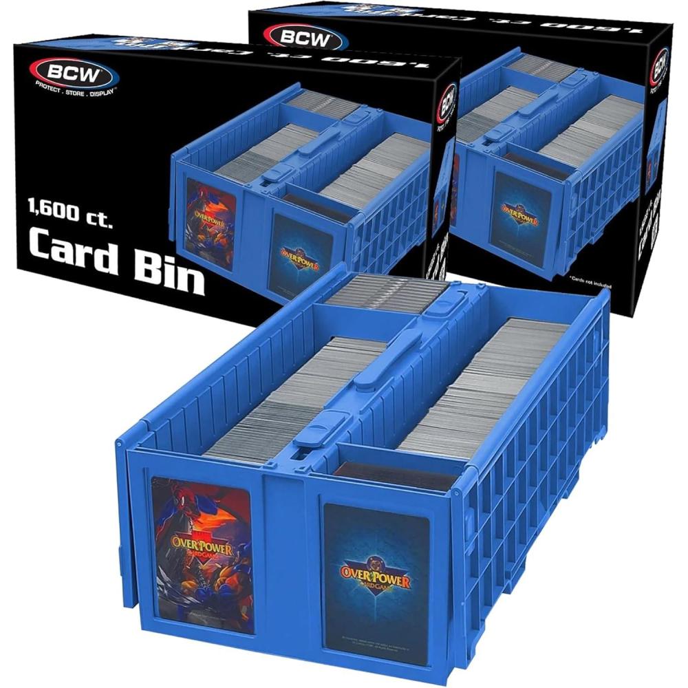 image:imageBCW Collectible Card Bin  Single Blue  Holds up to 1600 Cards  Plastic Storage Box for Pokmon MTG amp Sports Cards2 Pack