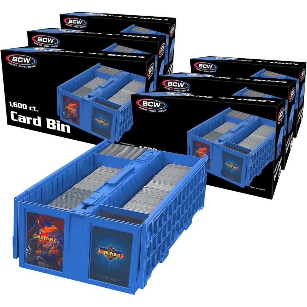 image:imageBCW Collectible Card Bin  Single Blue  Holds up to 1600 Cards  Plastic Storage Box for Pokmon MTG amp Sports Cards6 Pack