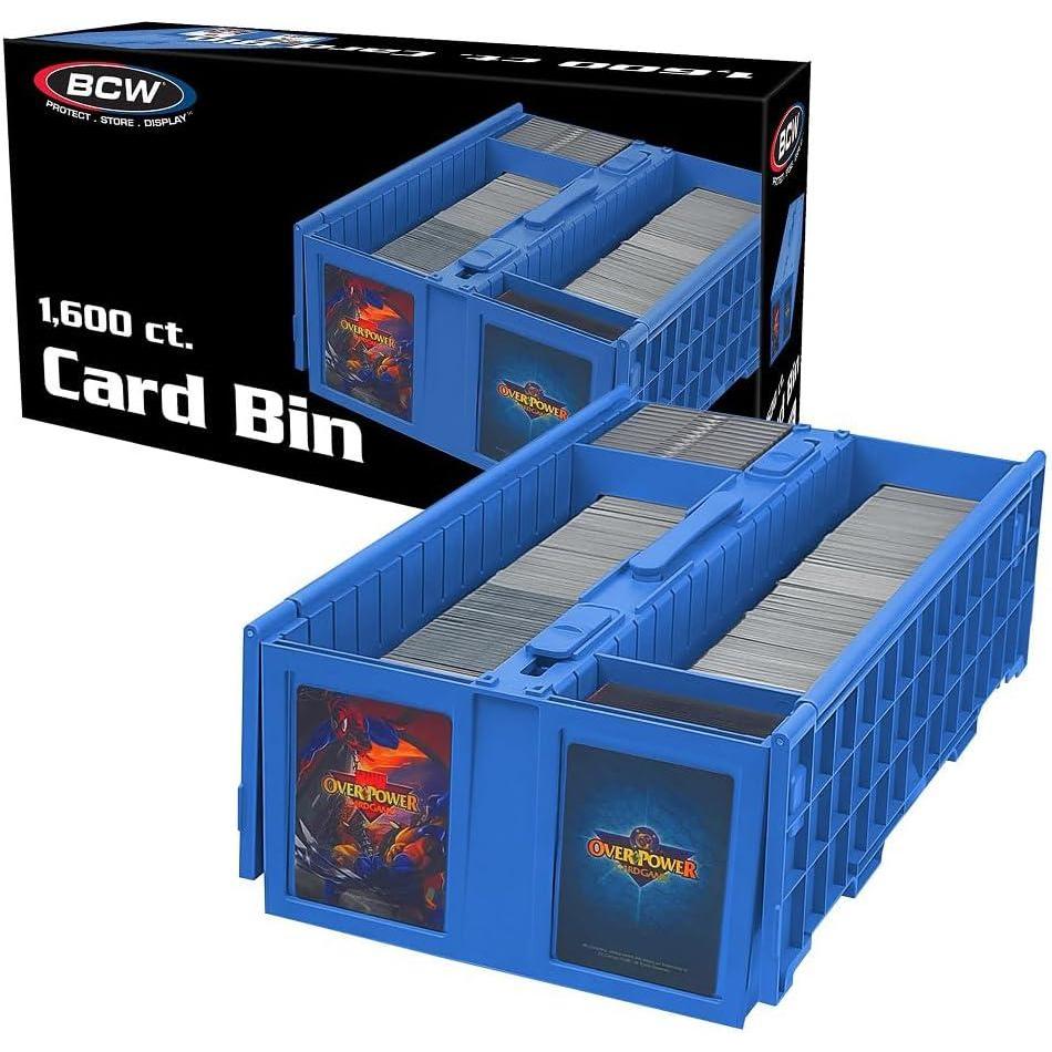 image:imageBCW Collectible Card Bin  Single Blue  Holds up to 1600 Cards  Plastic Storage Box for Pokmon MTG amp Sports CardsSingle