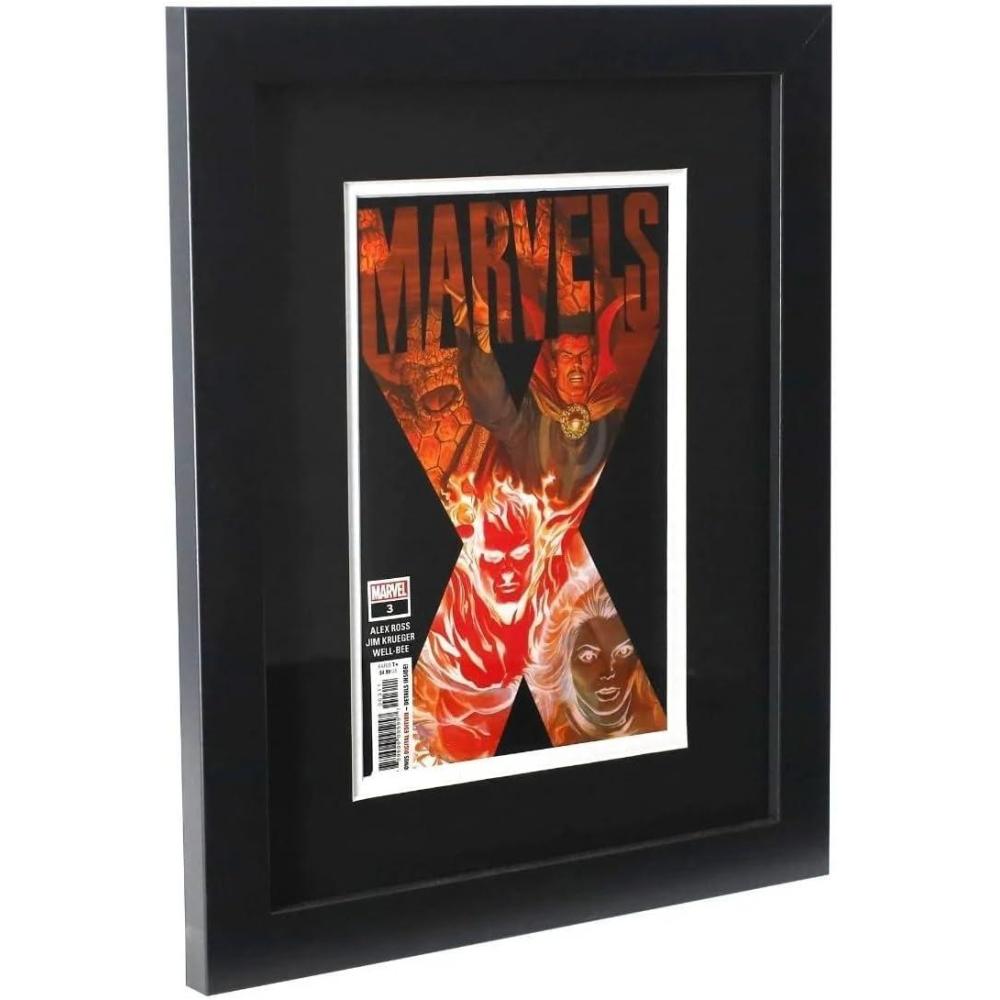 image:imageBCW Comic Book Frame  Silver Age  Black Wood Frame with Polycarbonate Front  Wall Mountable Display for Silver Age Comics  Fits Marvel Spiderman and More  13x16 DimensionsCurrent