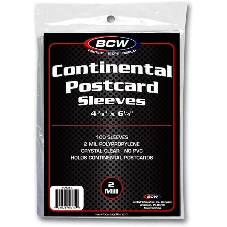 image:imageBCW Continental Postcard Sleeves Photos Sleeves  Exterior Dimensions 4 38 x 6 14  AcidFree Archival Sleeves Quality  Crystal Clear Polypropylene  Protect and Store Collectible Postcards