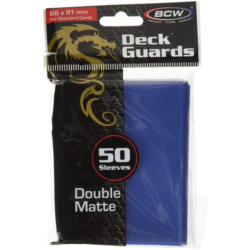 image:imageBCW Deck Guard Double Matte Blue Card Sleeves AcidFree ArchivalSafe No PVC AntiGlare Matte Finish Fits Standard 2 x 3 Game Cards Durable Deck Protector Sleeves 1500 Ct