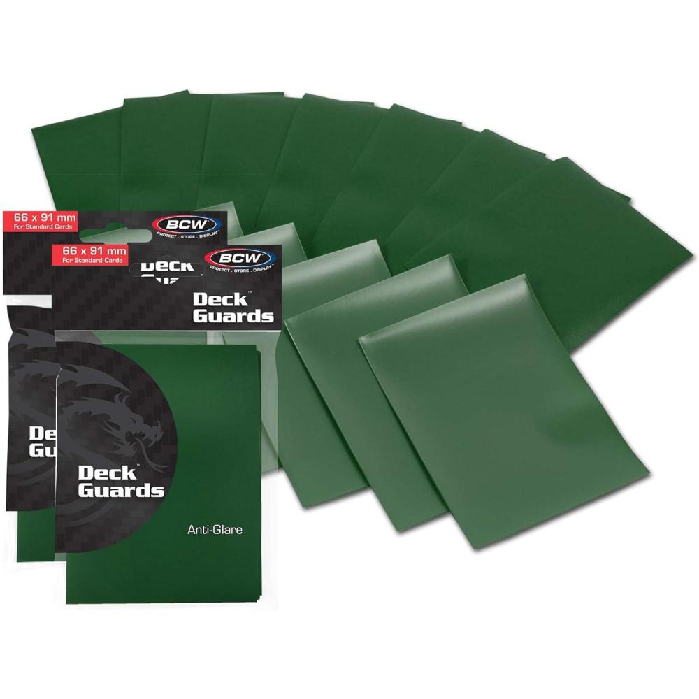 image:imageBCW Deck Guard Double Matte Green Card Sleeves AcidFree ArchivalSafe No PVC AntiGlare Matte Finish Fits Standard 2 x 3 Game Cards Durable Deck Protector Sleeves 1500 Ct