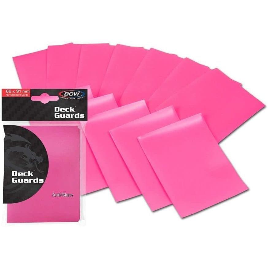 image:imageBCW Deck Guard Double Matte Pink Card Sleeves AcidFree ArchivalSafe No PVC AntiGlare Matte Finish Fits Standard 2 x 3 Game Cards Durable Deck Protector Sleeves 50 Ct