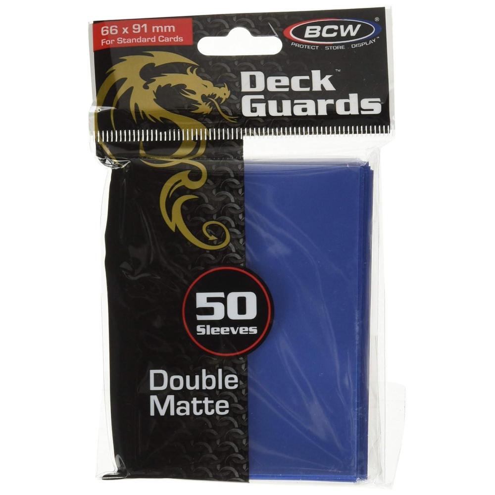 image:imageBCW Deck Guard Double Matte Purple Card Sleeves AcidFree ArchivalSafe No PVC AntiGlare Matte Finish Fits Standard 2 x 3 Game Cards Durable Deck Protector Sleeves 50 CtBlue