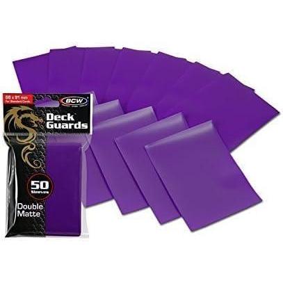 image:imageBCW Deck Guard  Double Matte Purple Card Sleeves  AcidFree ArchivalSafe No PVC  AntiGlare Matte Finish  Fits Standard 2 x 3 Game Cards  Durable Deck Protector Sleeves  1000 Ct