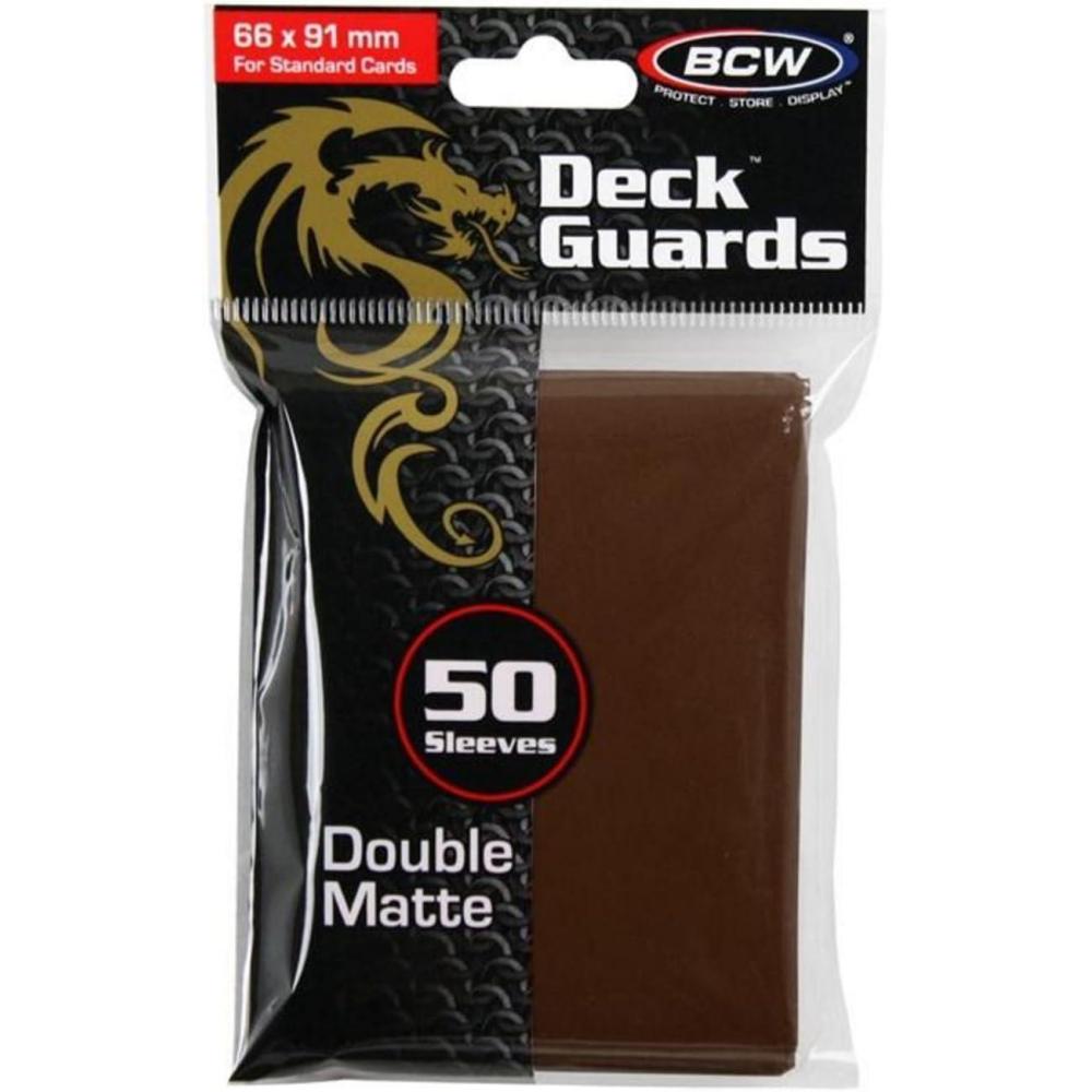 image:imageBCW Deck Guard Double Matte Purple Card Sleeves AcidFree ArchivalSafe No PVC AntiGlare Matte Finish Fits Standard 2 x 3 Game Cards Durable Deck Protector Sleeves 50 CtBrown