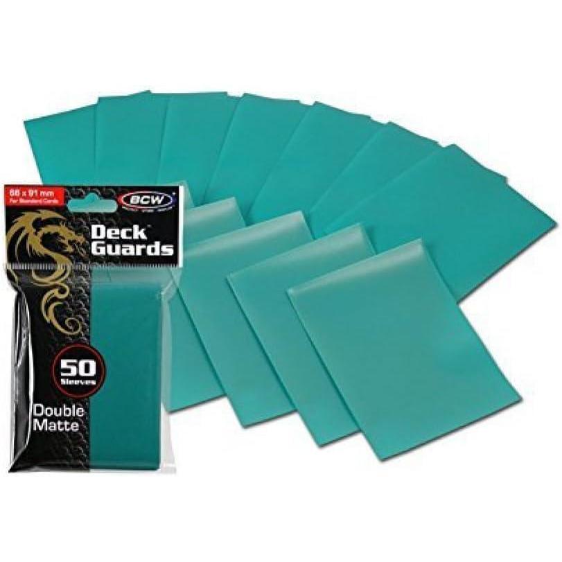image:imageBCW Deck Guard Double Matte Teal Card Sleeves AcidFree ArchivalSafe No PVC AntiGlare Matte Finish Fits Standard 2 x 3 Game Cards Durable Deck Protector Sleeves 600 Ct