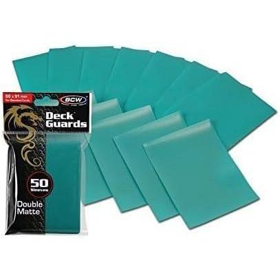 image:imageBCW Deck Guard Double Matte Teal Card Sleeves AcidFree ArchivalSafe No PVC AntiGlare Matte Finish Fits Standard 2 x 3 Game Cards Durable Deck Protector Sleeves 50 Ct