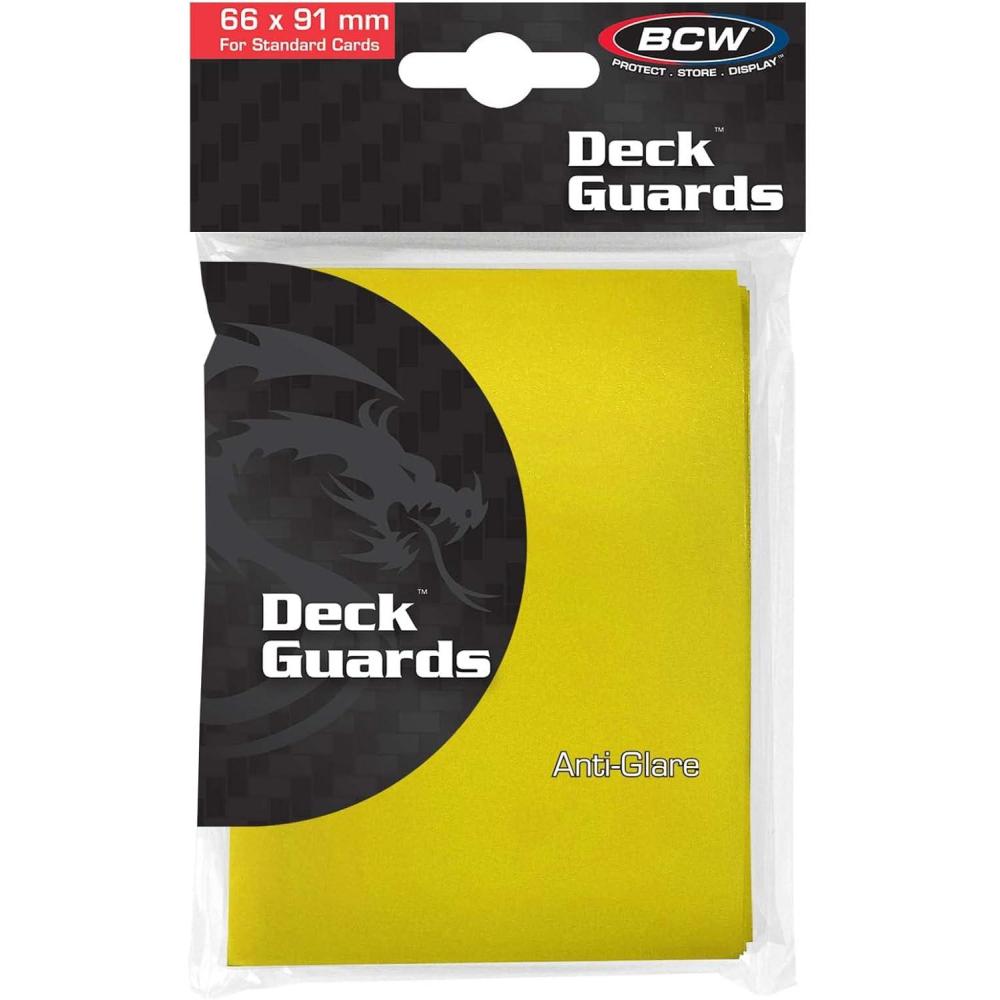 image:imageBCW Deck Guard  Double Matte Yellow Card Sleeves  AcidFree ArchivalSafe No PVC  AntiGlare Matte Finish  Fits Standard 2 x 3 Game Cards  Durable Deck Protector Sleeves  1500 Ct