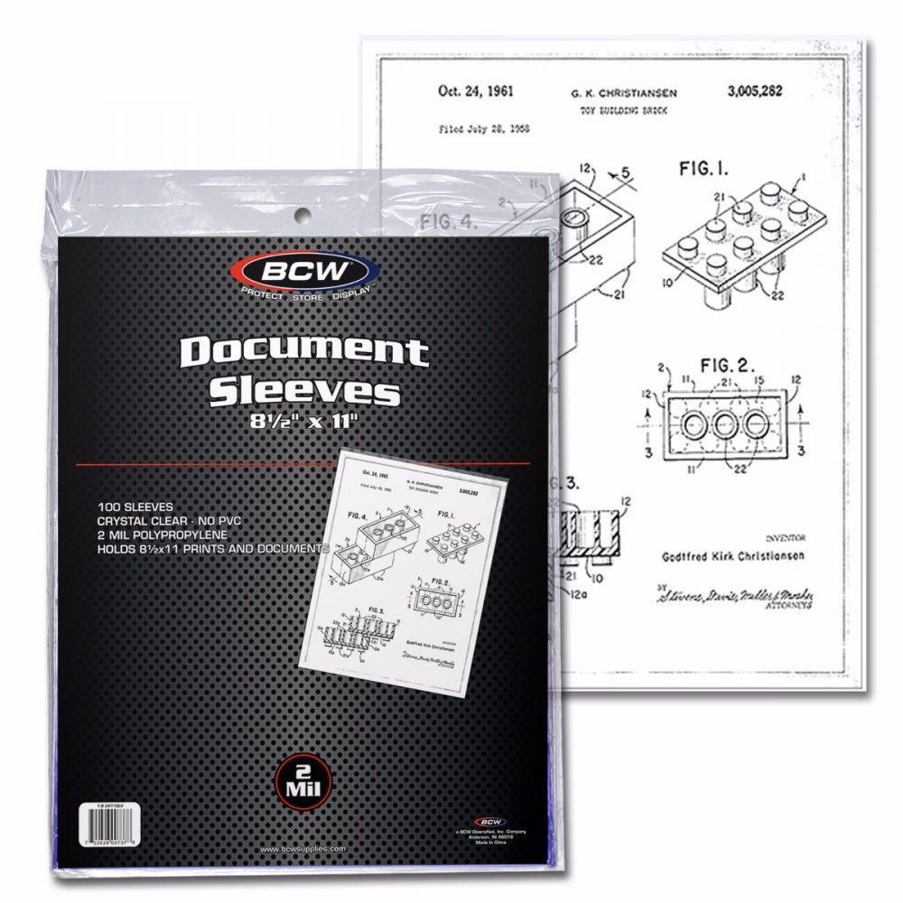 image:imageBCW Document Sleeves 85 x 11  AcidFree Archival Quality  Clear Plastic Paper Sleeves  Compatible with BCW 85x11 Toploader  Protect Documents Photos Art and More  Crystal Clear Safe Storage